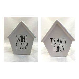 Rae Dunn Banks “Wine Stash” and “Travel Fund”